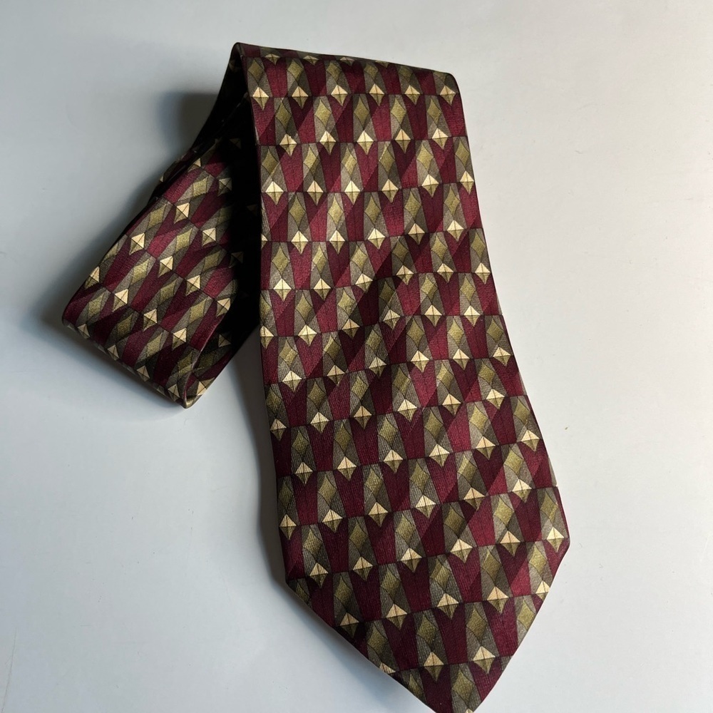 Cocktail Colors Burgundy, Olive & Brown Silk Tie